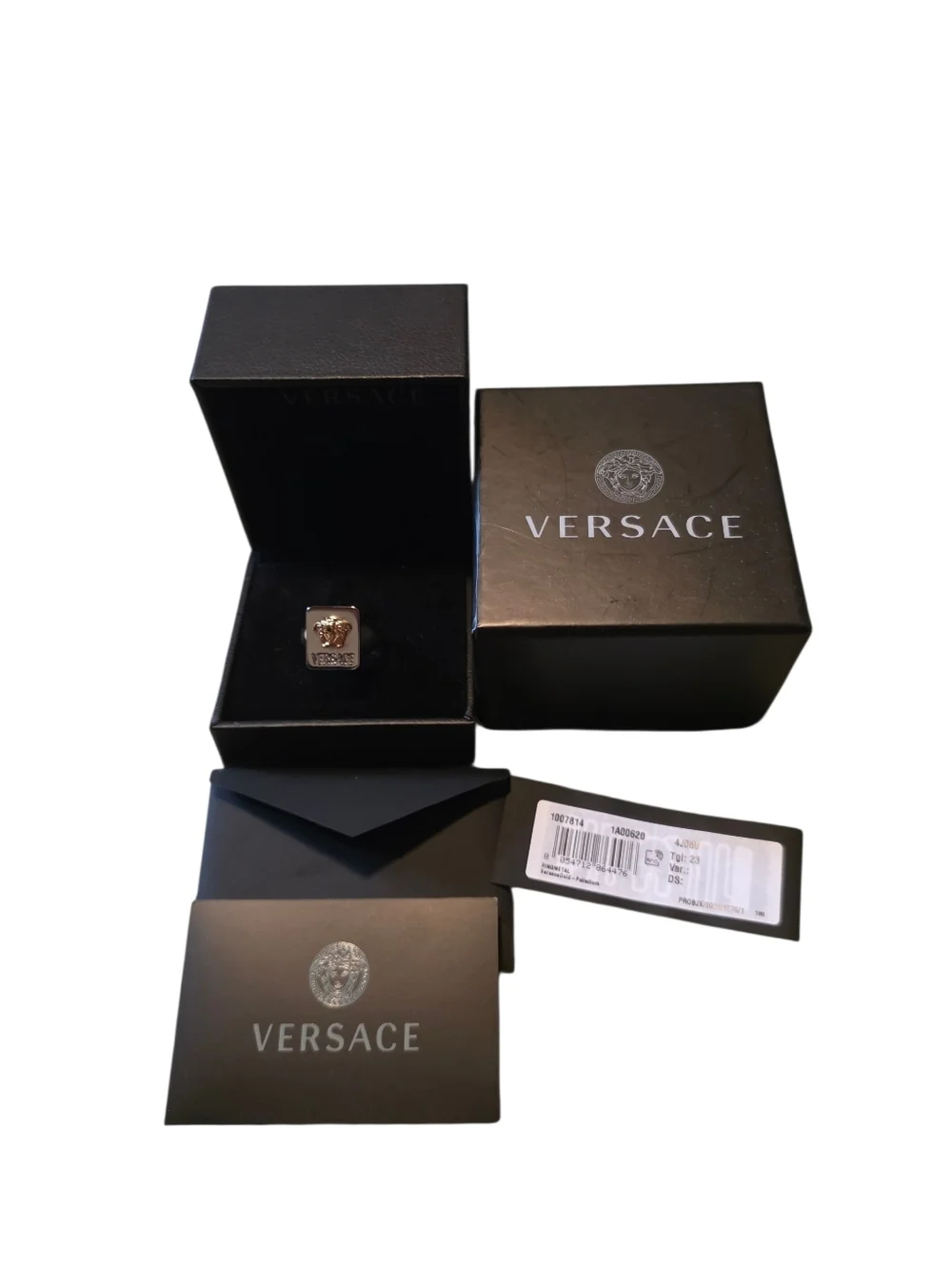 Versace Gold Medusa Square Signet Ring Size 23 (11 US) Retailed $445